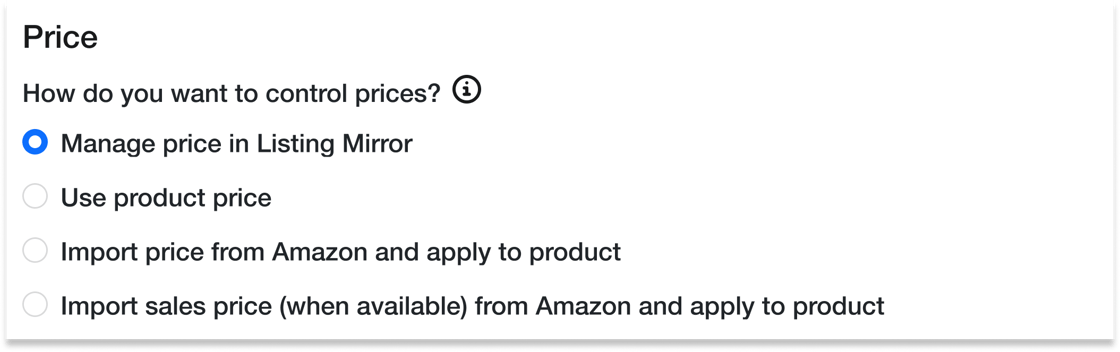 Amazon Price Settings updated dropshadow